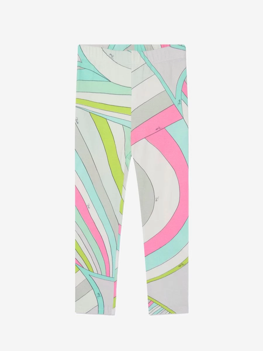 Emilio Pucci Girls Iridescent Print Leggings - Multicolor Fashion Leggings for Kids