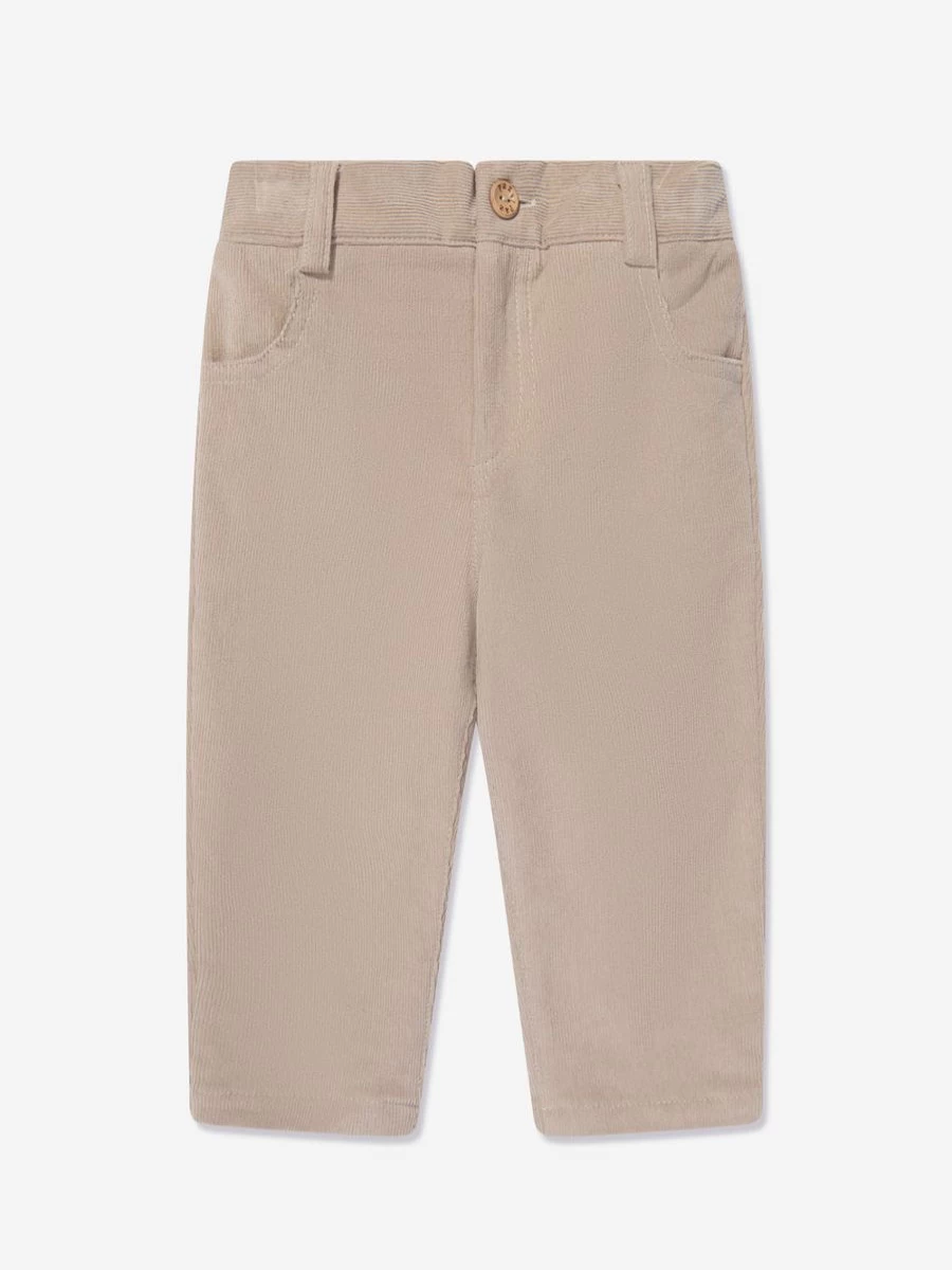 Paz Rodriguez Boys Beige Cotton Trousers - Comfortable Casual Pants for Kids