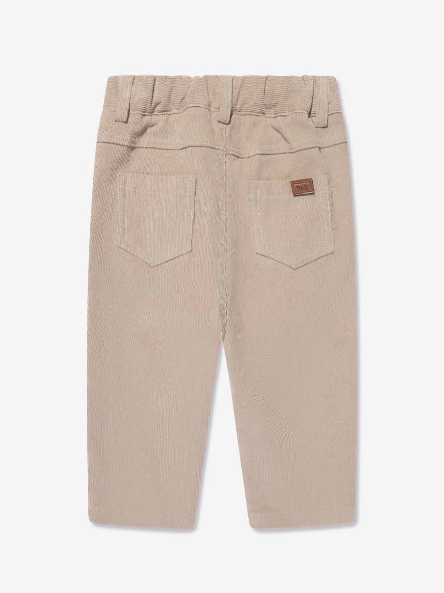 Paz Rodriguez Boys Beige Cotton Trousers - Comfortable Casual Pants for Kids