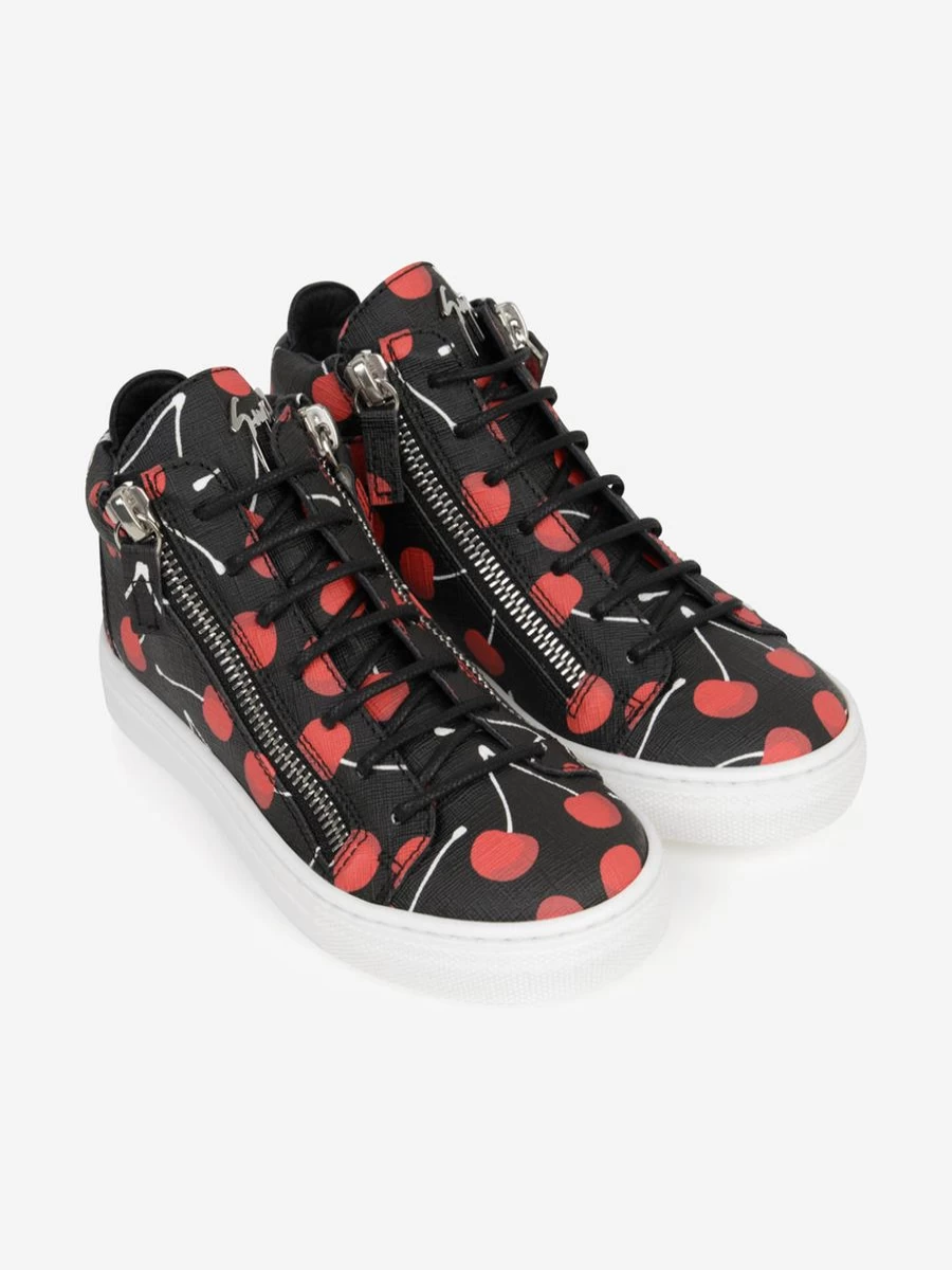 Giuseppe Junior Girls' Cherry Red High Top Sneakers for Fashion and Comfort