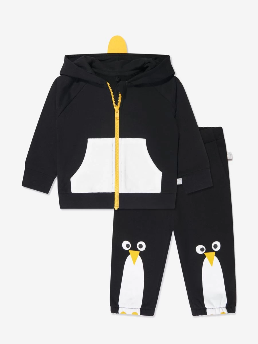 Stella McCartney Kids Boys Black Baby Penguin Tracksuit - Cute Animal Print Outfit