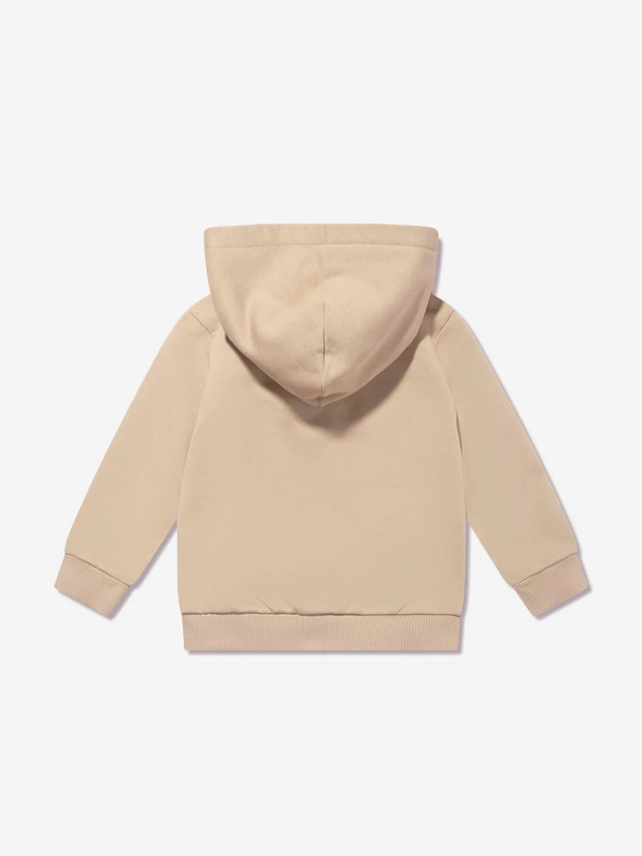 Dolce & Gabbana Kids Baby Boys Beige Logo Embroidered Zip-Up Hoodie Jacket