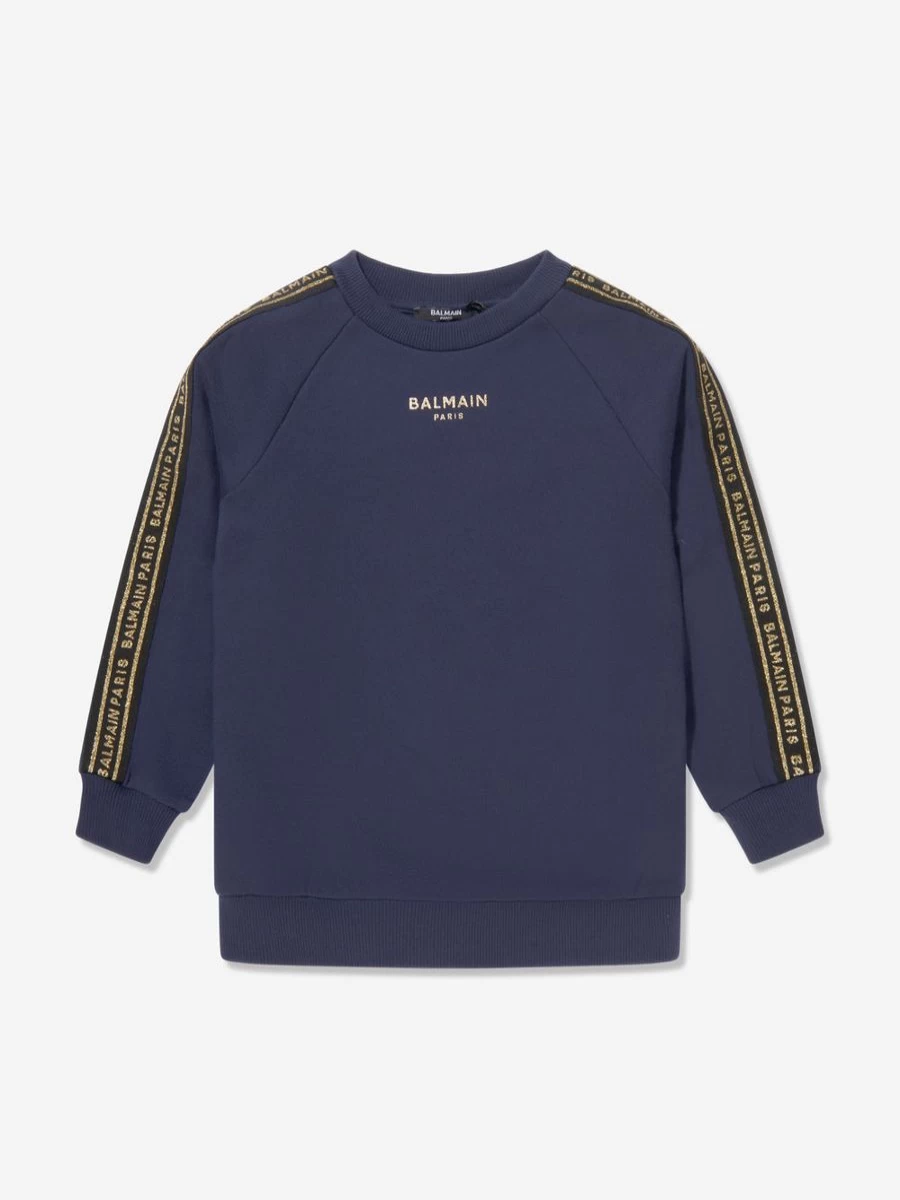Balmain Boys Navy Kids Logo Sweatshirt | Casual Cotton Pullover