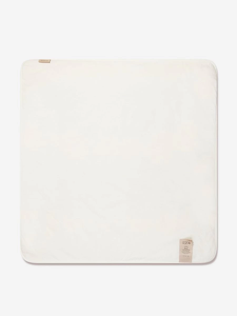 Gucci Kids Baby Logo Blanket - Soft White Comfort for Infants