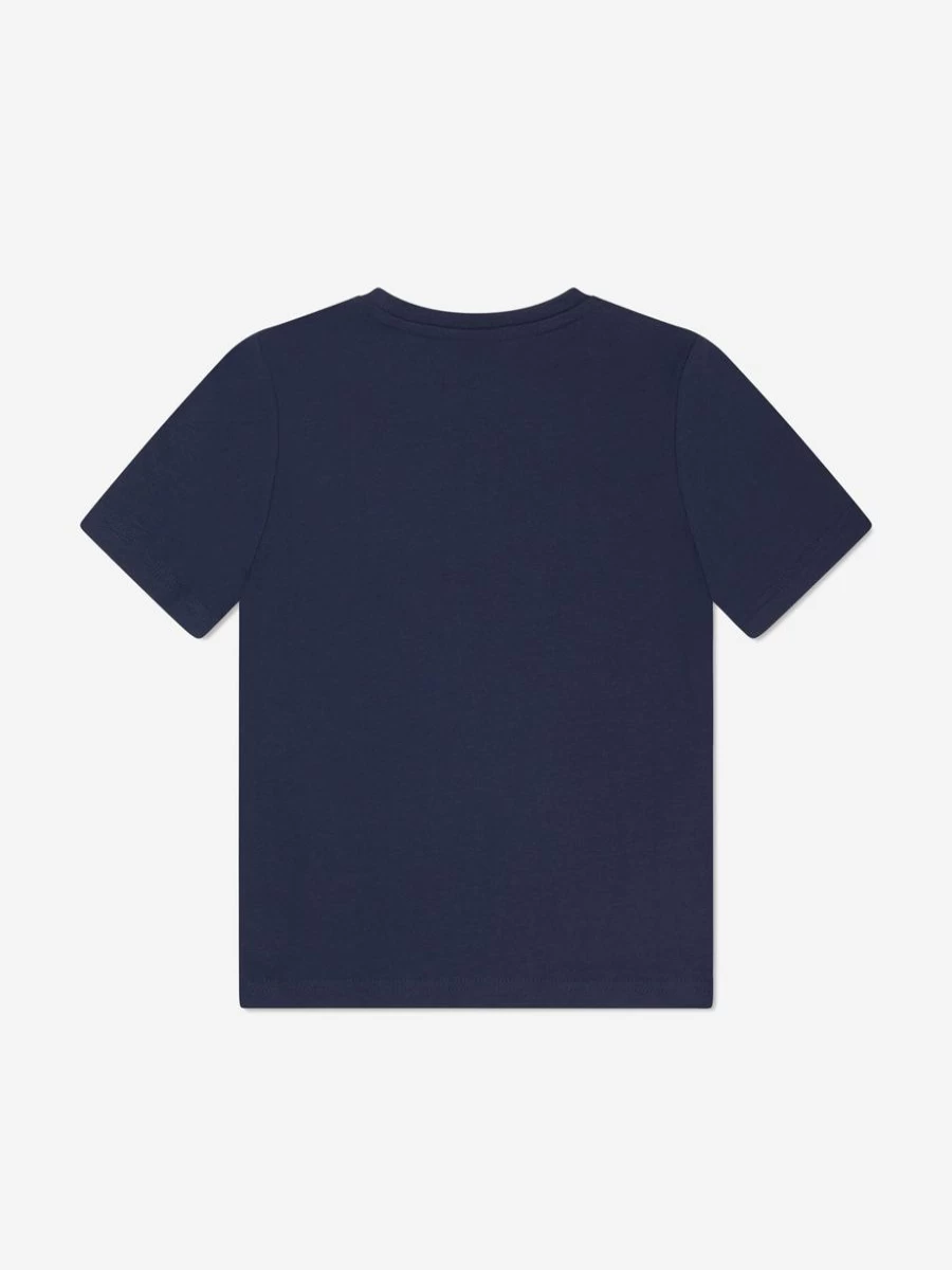 BOSS Teen Boys Navy Logo T-Shirt - Casual Short Sleeve Cotton Top