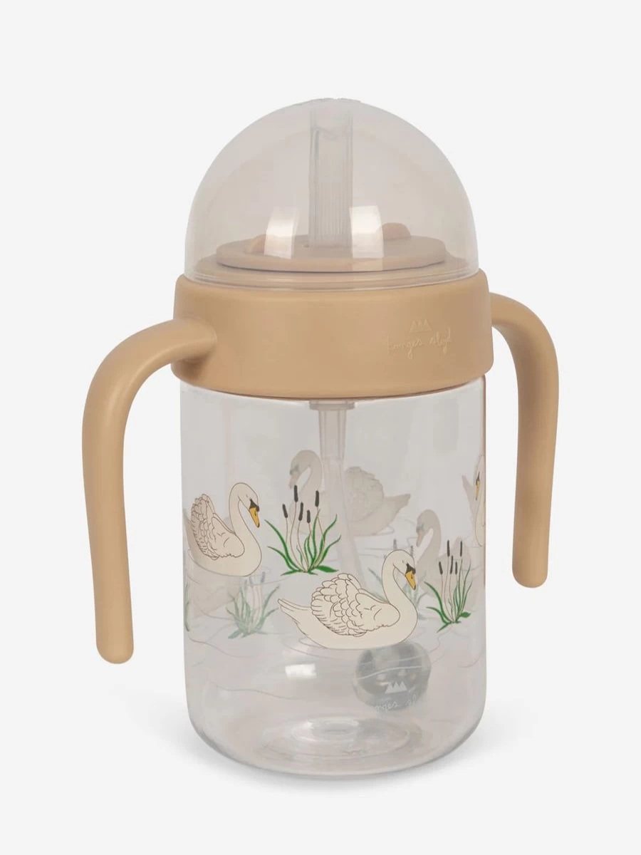 Konges Slojd Baby Swan Bottle With Handle - 15Cm Cute Infant Feeding Accessory