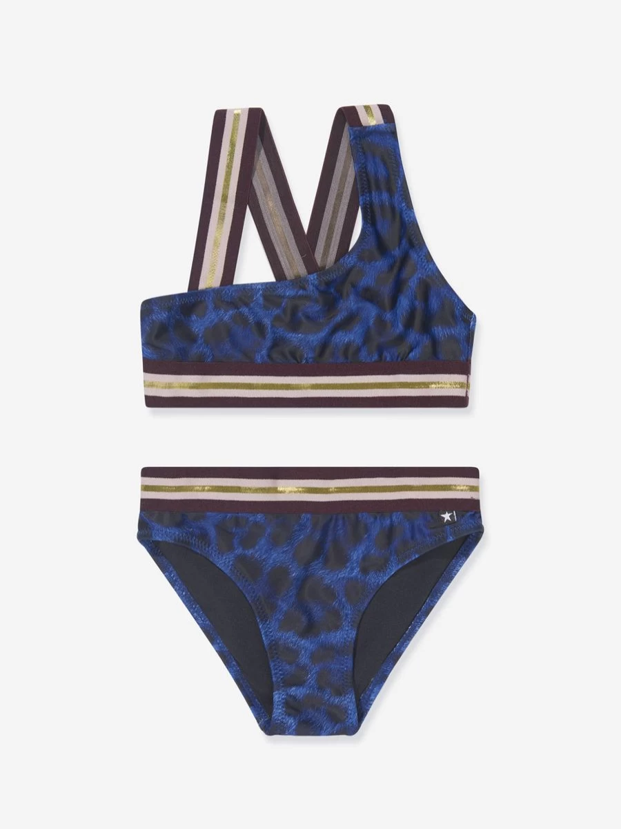 Molo Teen Girls' Eco-Friendly Recycled Polyester Jaguar Print Bikini Swimwear