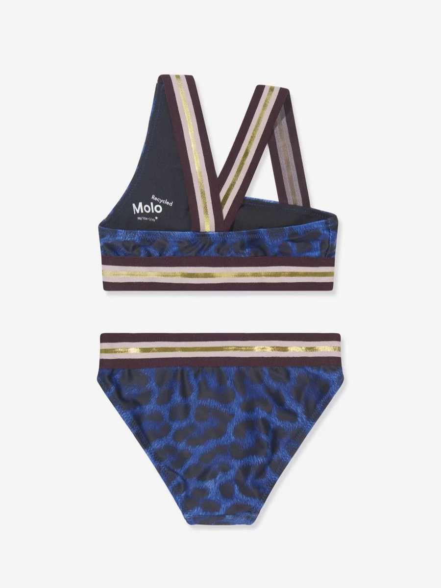 Molo Teen Girls' Eco-Friendly Recycled Polyester Jaguar Print Bikini Swimwear