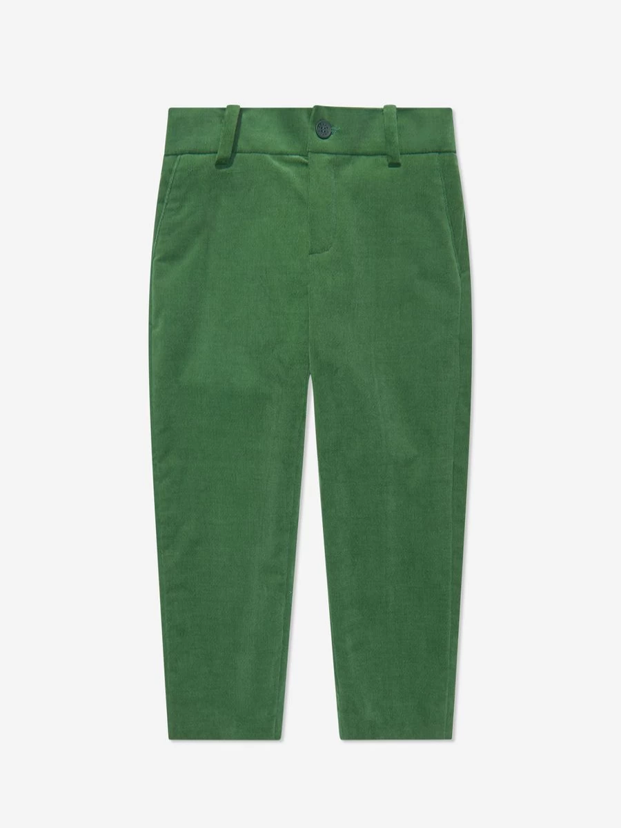 KENZO KIDS Teen Green Velvet Trousers for Boys - Luxurious Comfort & Style