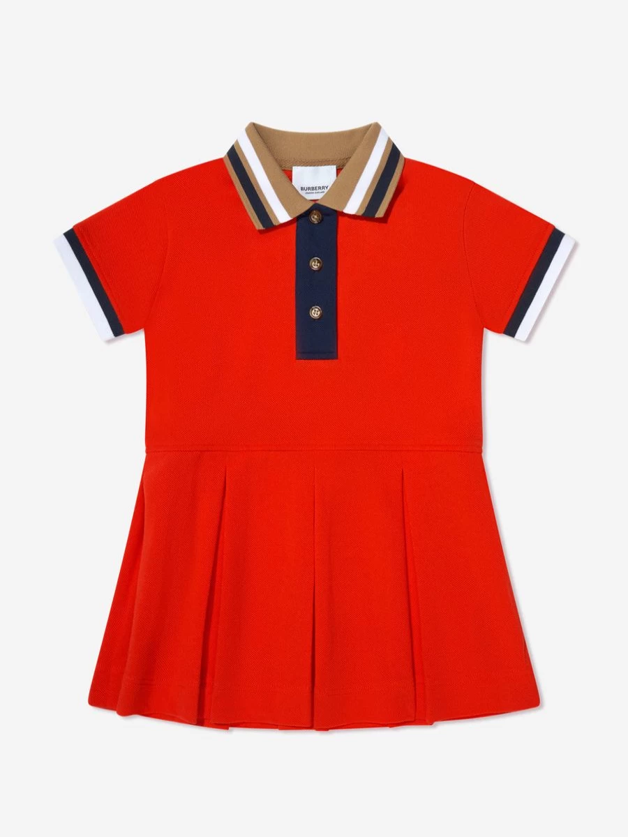 Burberry Kids Baby Girls Red Mini Serena Polo Dress