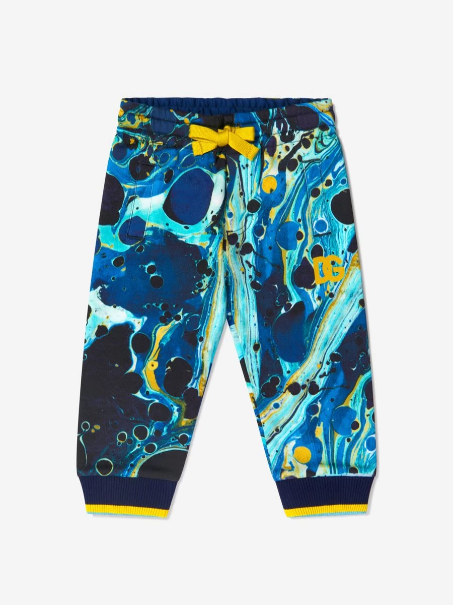 Dolce & Gabbana Kids Boys' Cotton Marble Print Joggers - Stylish Comfort Pants for Toddlers