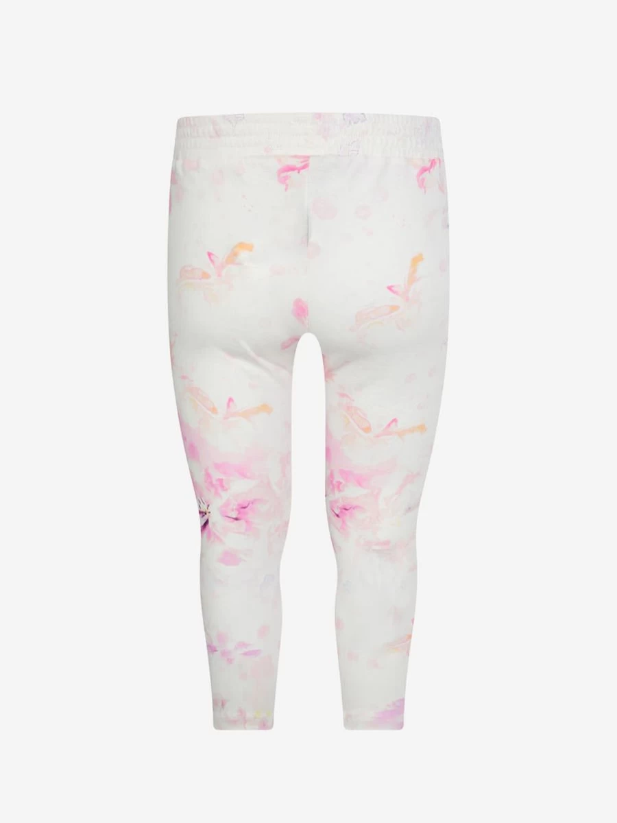 Roberto Cavalli Girls Pink Floral Print Leggings for Kids Fashion