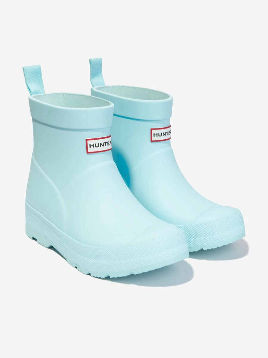 Hunter Girls' Blue Wellington Boots for Kids Play - Waterproof Rain Boots for Outdoor Activities