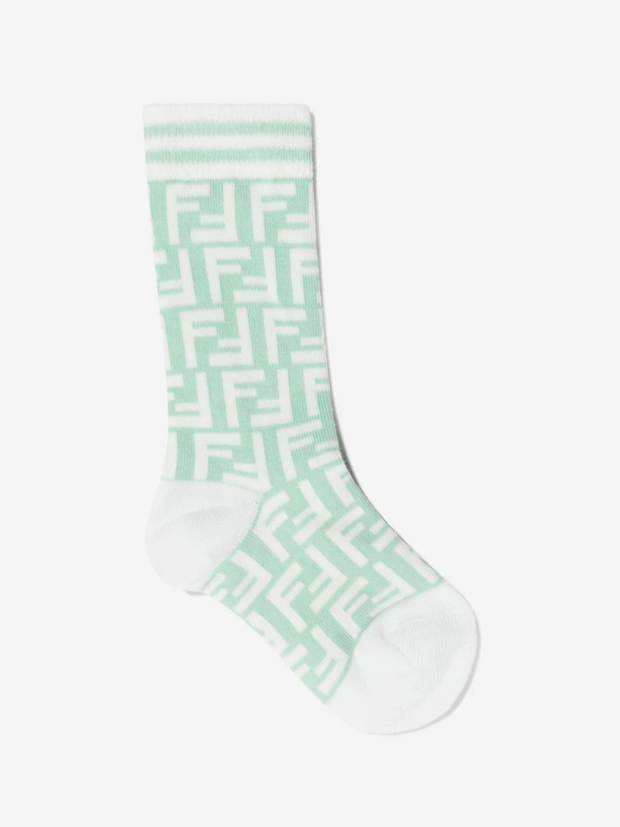 Fendi Kids Boys' Blue FF Logo Socks | Stylish Designer Socks for Boys