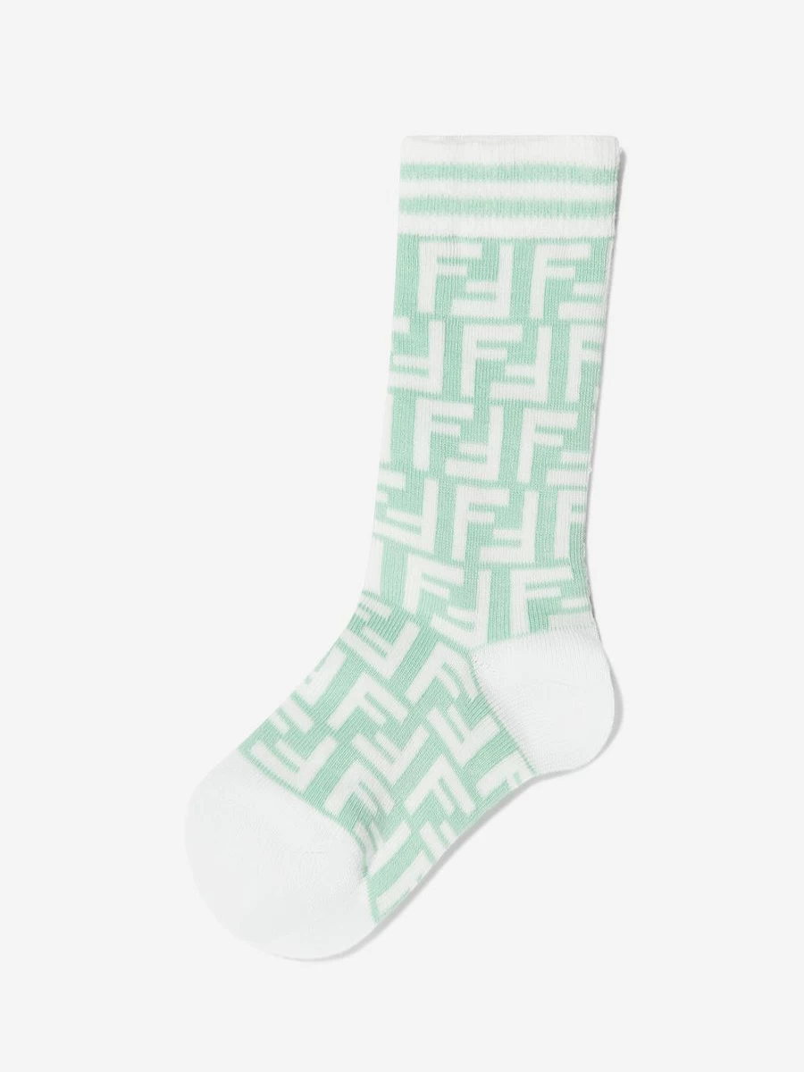 Fendi Kids Boys' Blue FF Logo Socks | Stylish Designer Socks for Boys