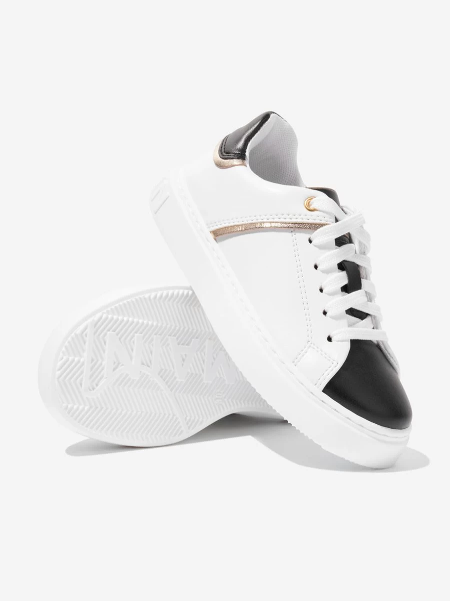 Balmain Girls' White Logo Trainers for Kids - Stylish Children's Sneakers