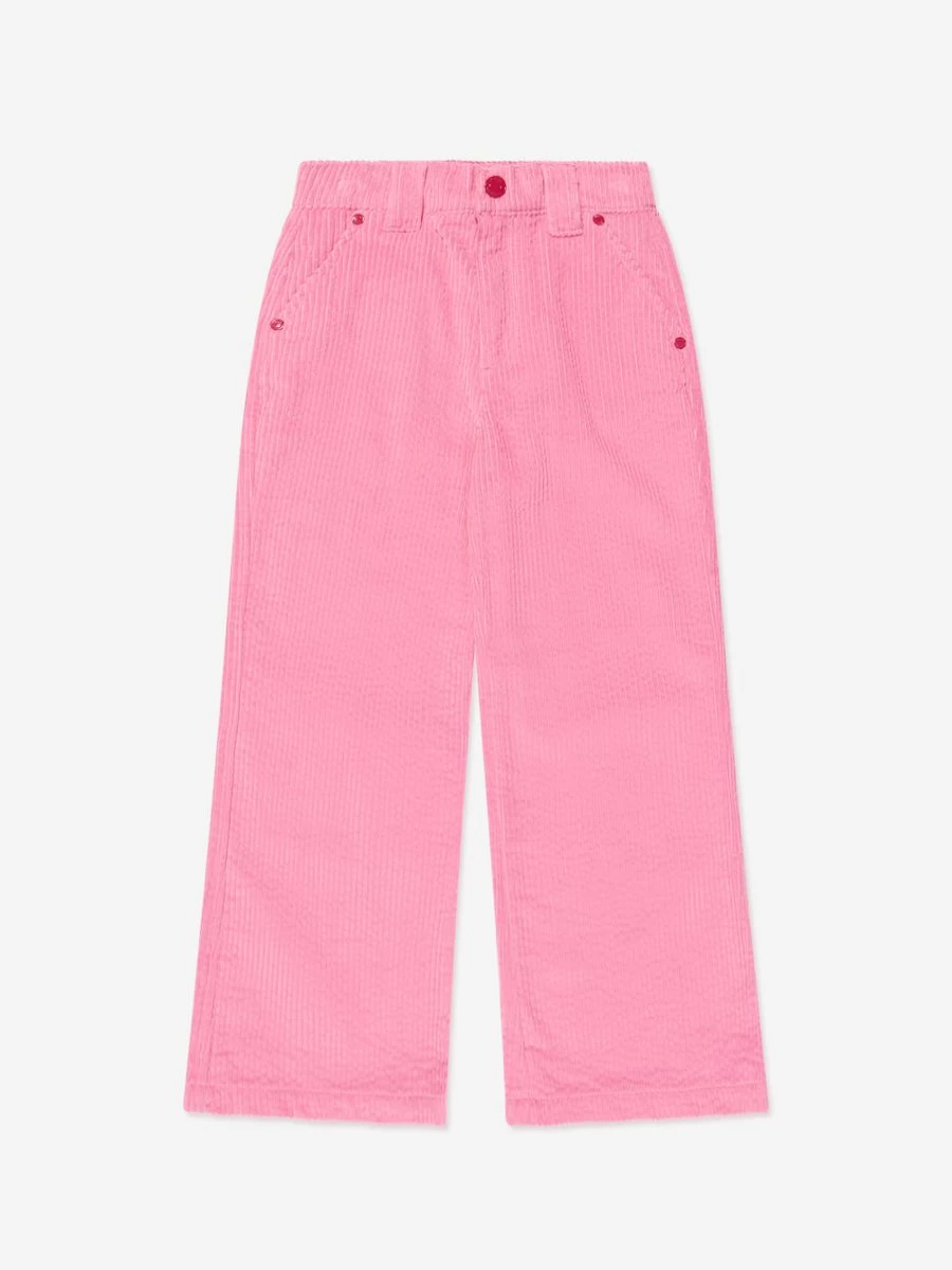 MARC JACOBS Girls Pink Corduroy Flared Trousers for Kids Stylish Comfort Fit