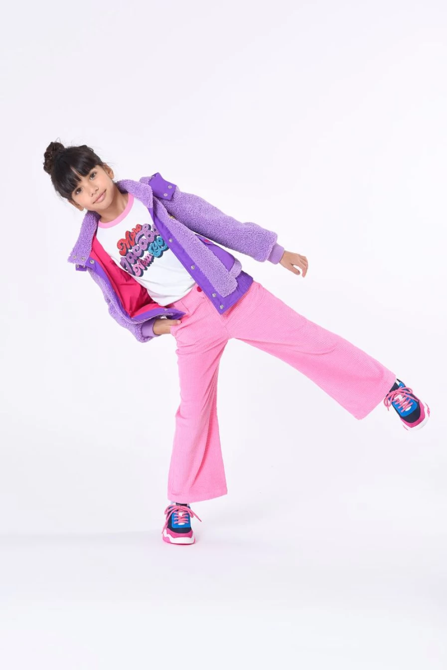 MARC JACOBS Girls Pink Corduroy Flared Trousers for Kids Stylish Comfort Fit