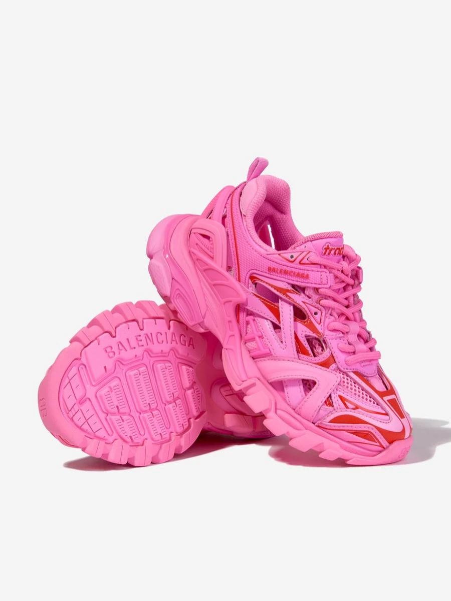Balenciaga Kids Girls Track 2 Pink Sneakers for Running and Training