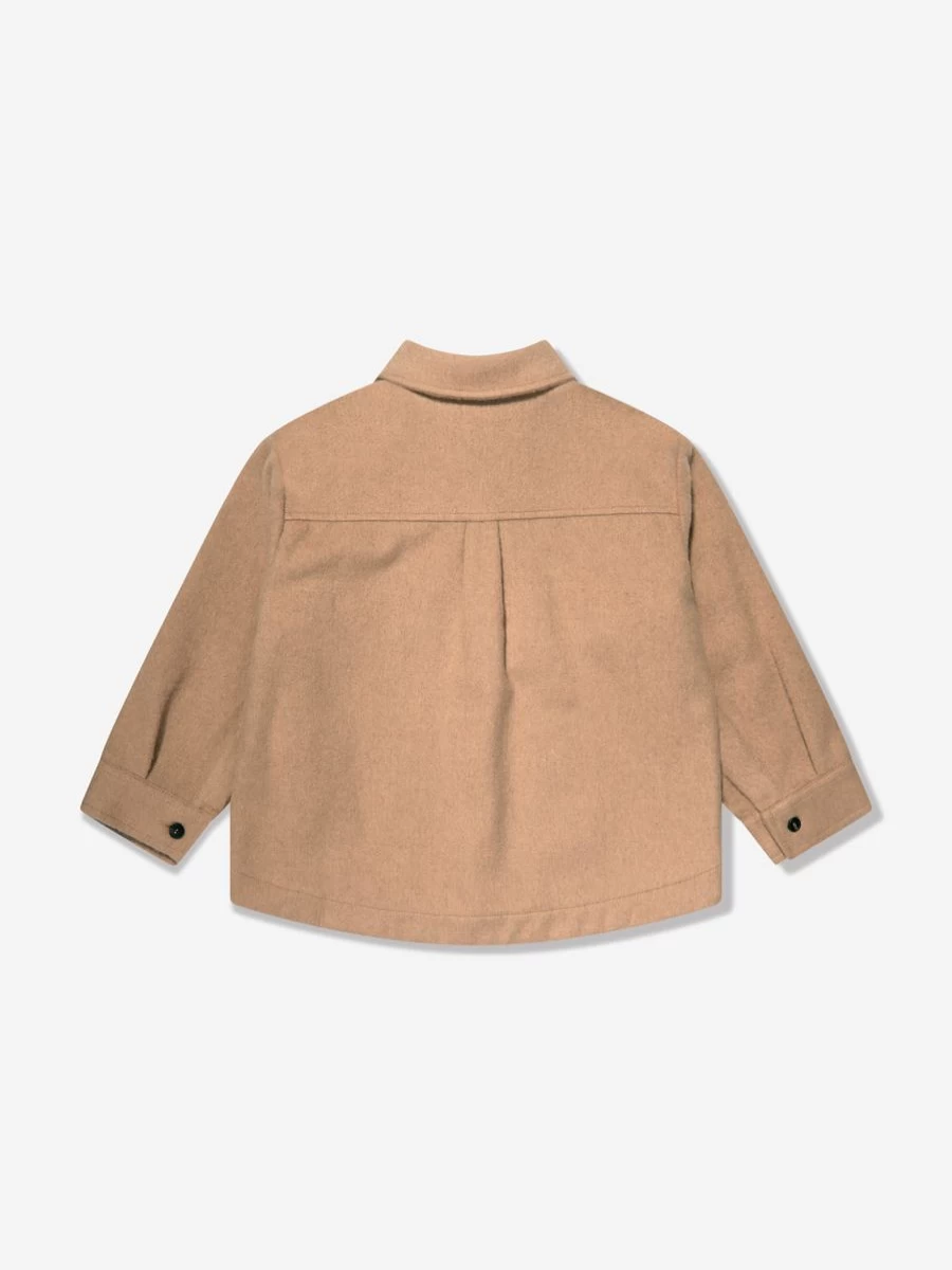 Fendi Kids Teen Beige Flannel Shirt with Pocket for Boys