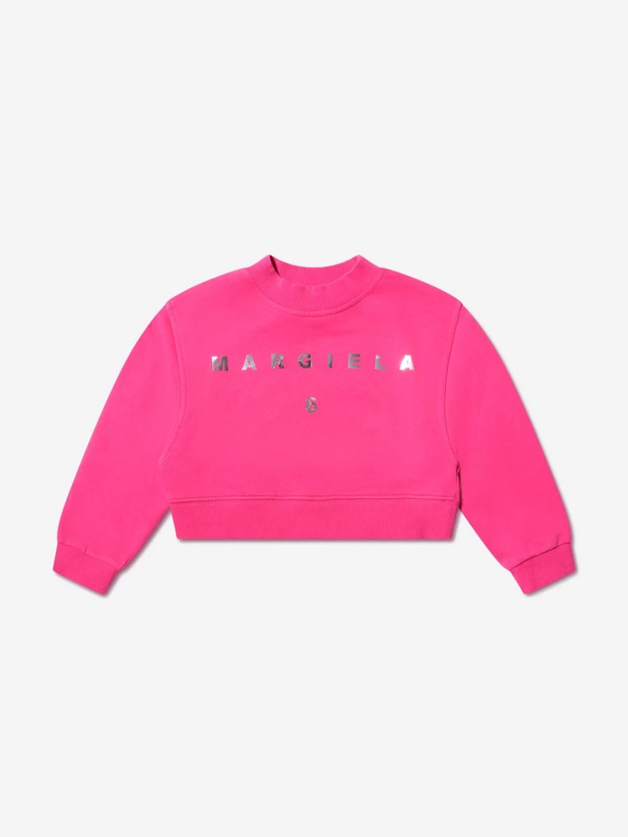 MM6 Maison Margiela Boys' Pink Cropped Logo Sweatshirt