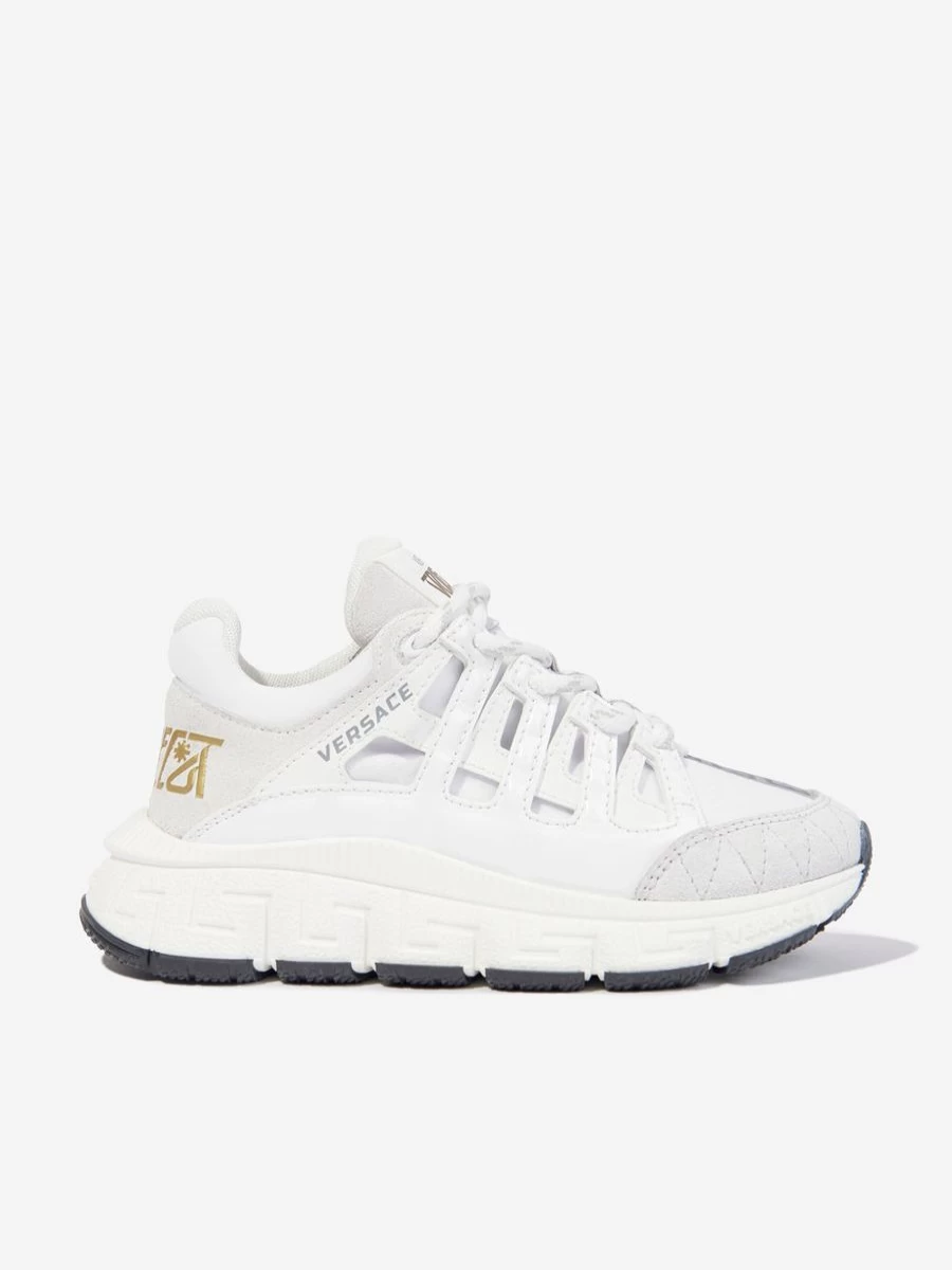 Versace Boys White Trigreca Sneakers for Kids