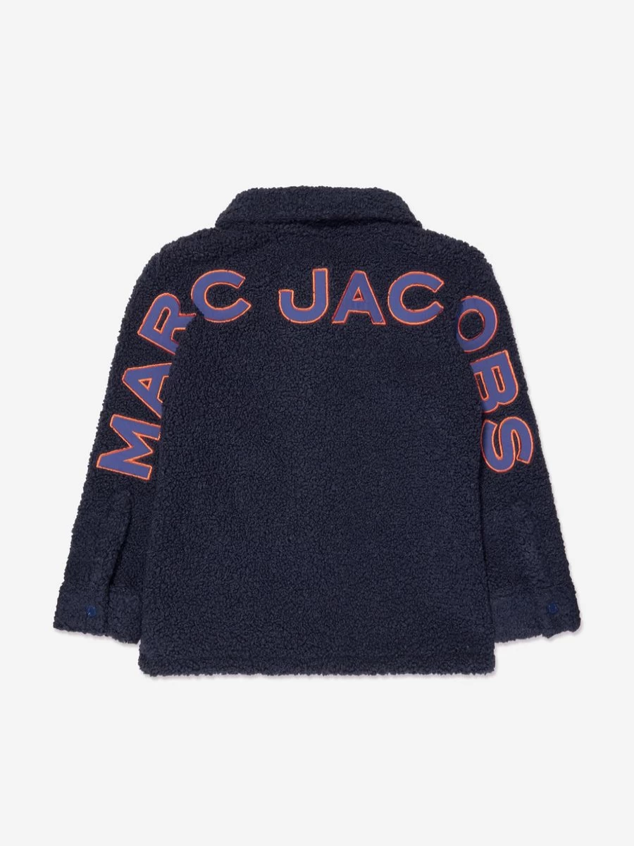MARC JACOBS Boys Navy Faux Shearling Cardigan Coats for Winter Warm Jacket