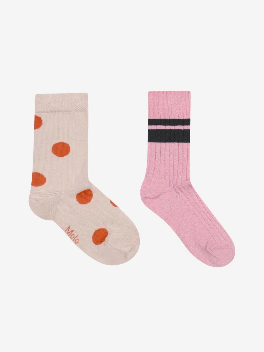 Molo Girls' Cotton Socks Pack - Soft 2-Pair Set for Everyday Comfort