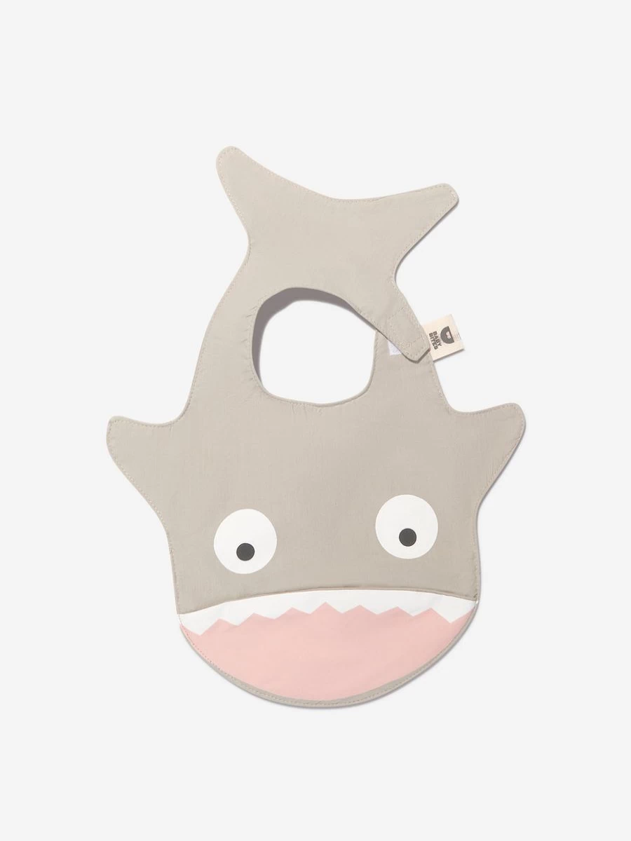 Baby Bites Waterproof Grey Shark Bib for Infants - Soft & Durable Feeding Bib