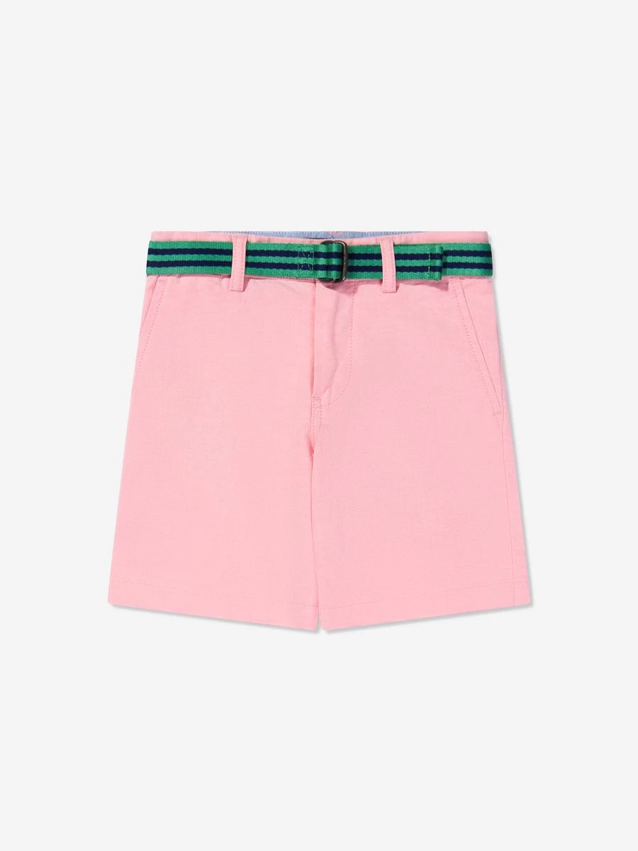 Ralph Lauren Kids Teen Boys Pink Bedford Shorts for Summer Comfort