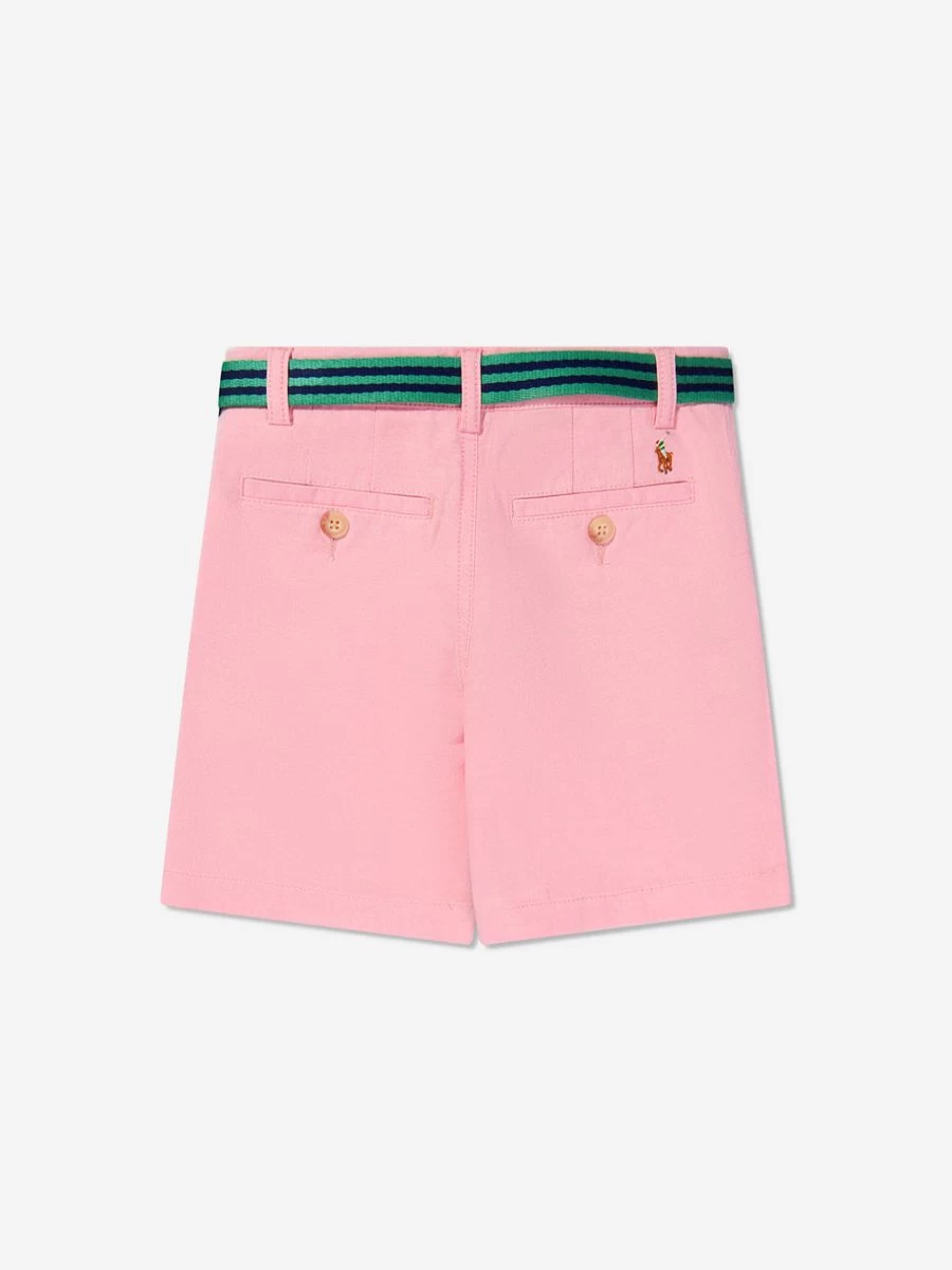 Ralph Lauren Kids Teen Boys Pink Bedford Shorts for Summer Comfort