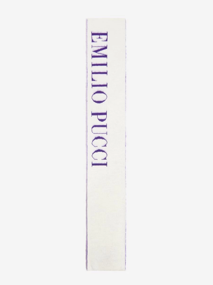 Emilio Pucci Girls' Wool Knitted Logo Scarf - Luxury Winter Fashion Accessory