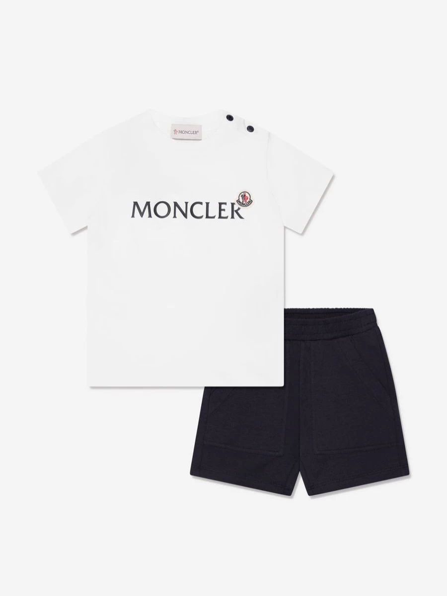 Moncler Enfant Baby Boys White T-Shirt and Shorts Set