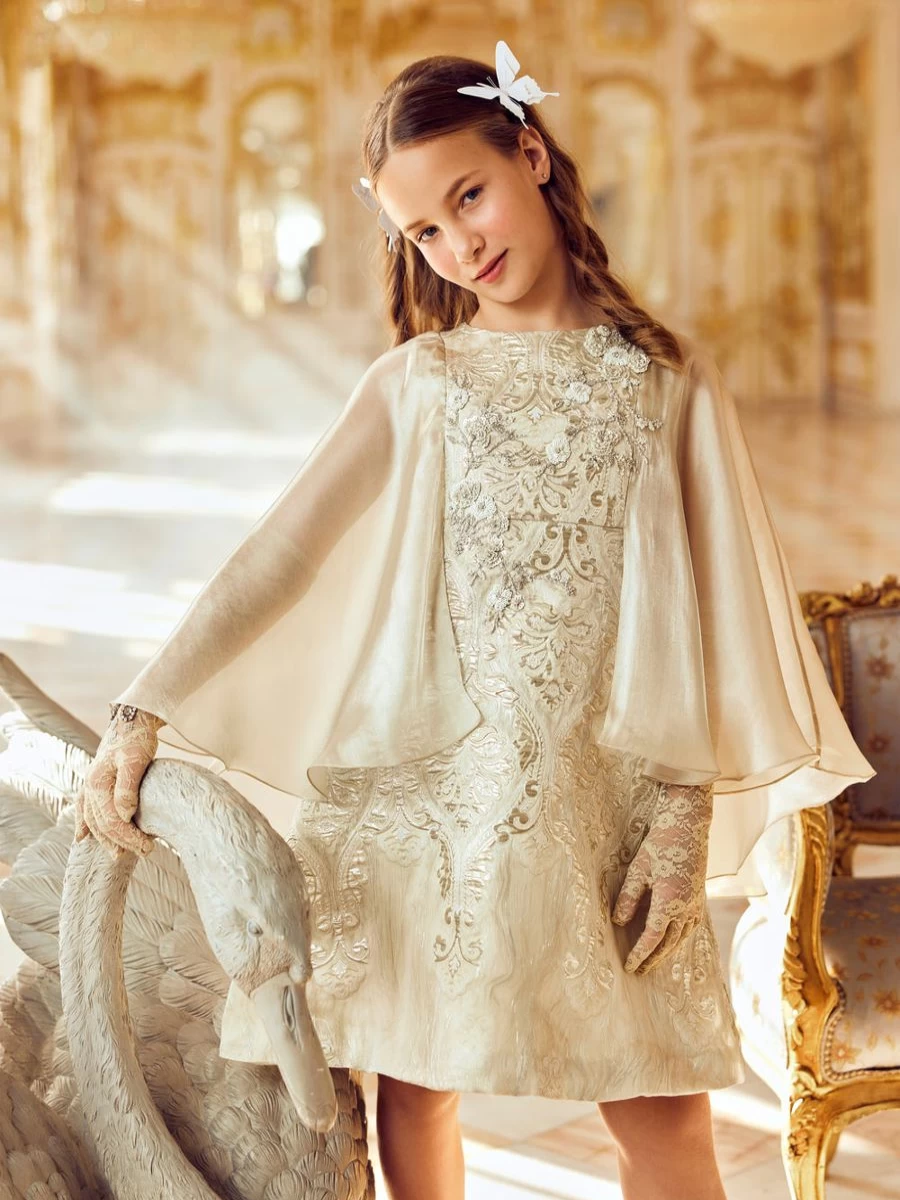 "Maison Ava Gold Phoebe Occasion Dress for Teen Girls"