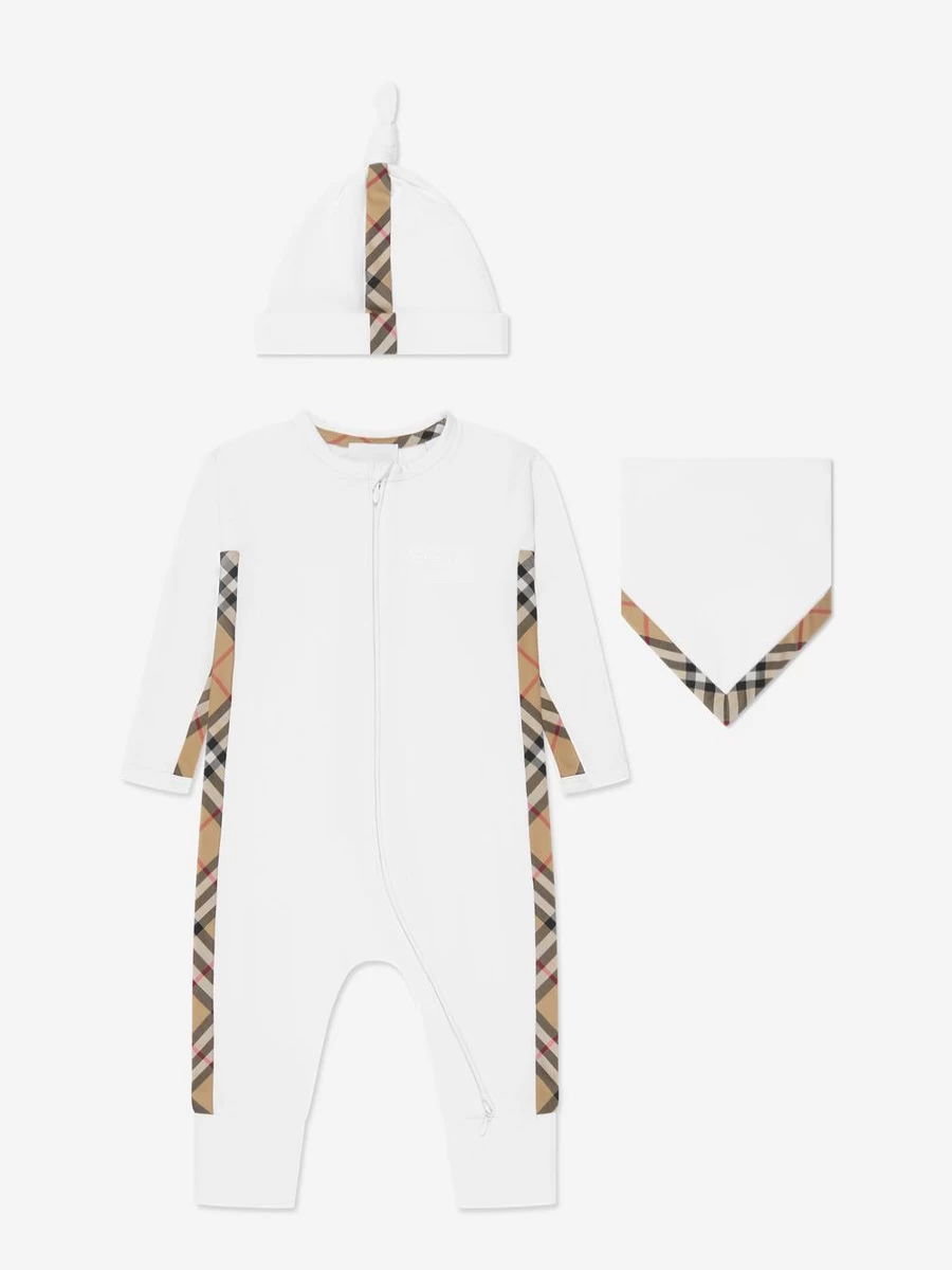 Burberry Kids Baby Girl's White Claude Romper Gift Set
