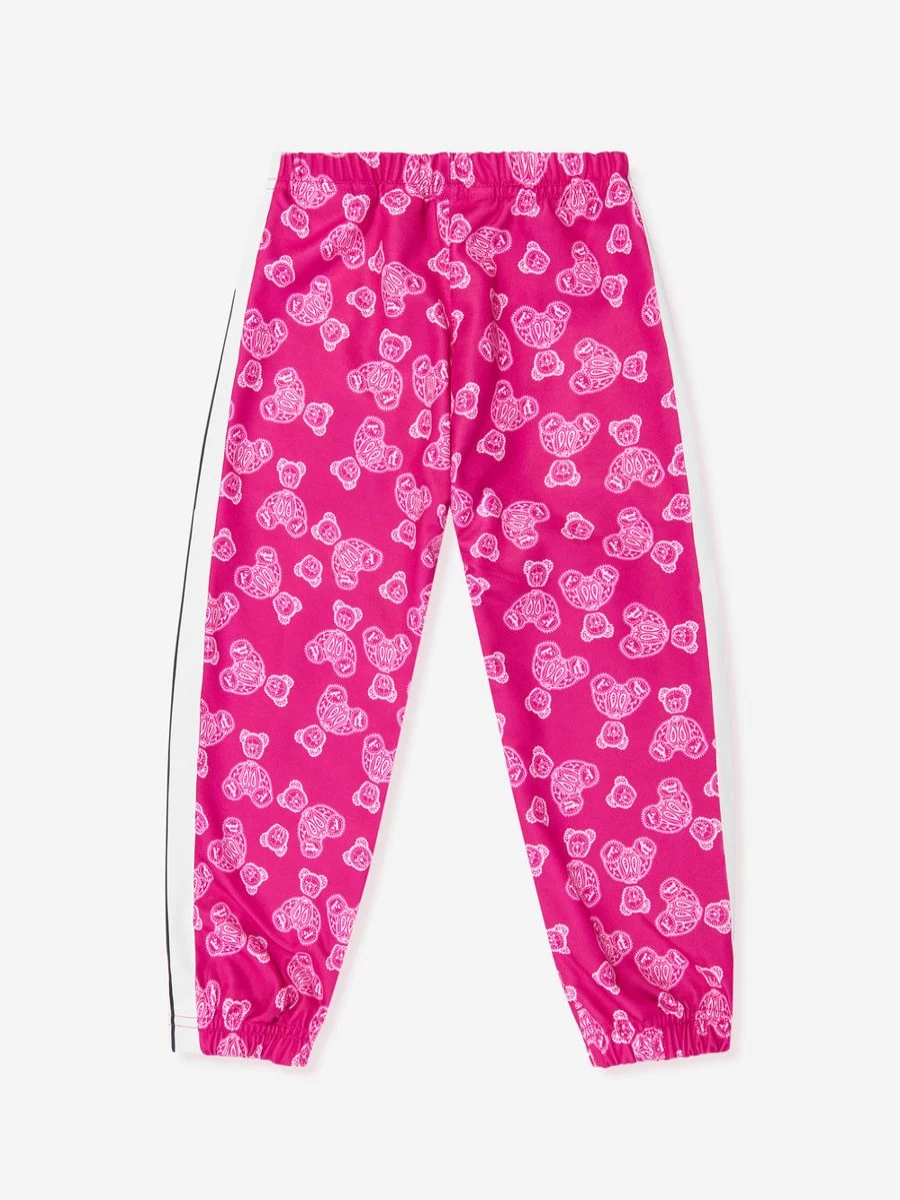 Palm Angels Teen Girls Pink Bear Paisley Print Track Joggers