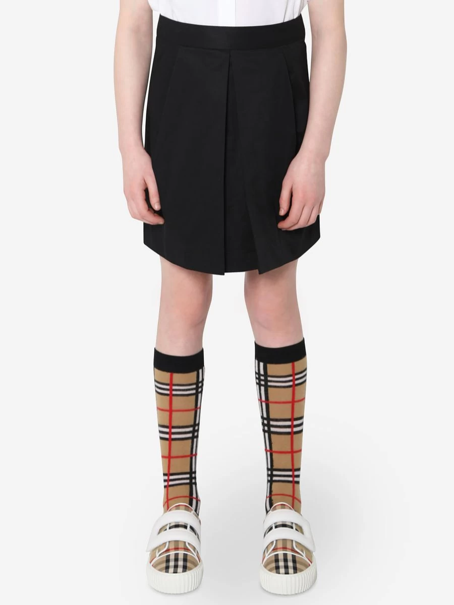 Burberry Kids Girls Myrtle Skirt - Black Pleated Skirt for Girls by Burberry