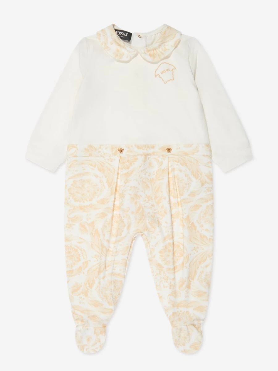 Versace Baby White Barocco Georgette Babygrow