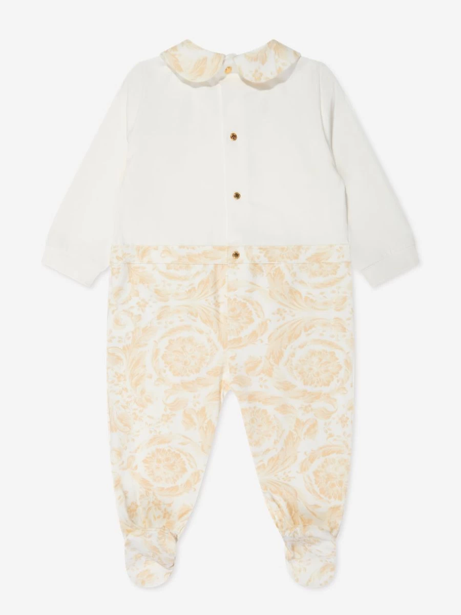 Versace Baby White Barocco Georgette Babygrow