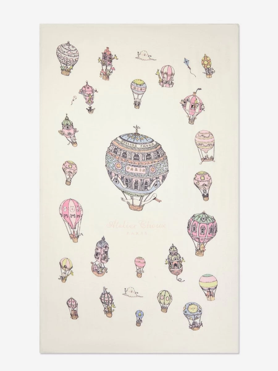 Atelier Choux Luxury Baby Cashmere Blanket - Soft Hot Air Balloons Design for Infants
