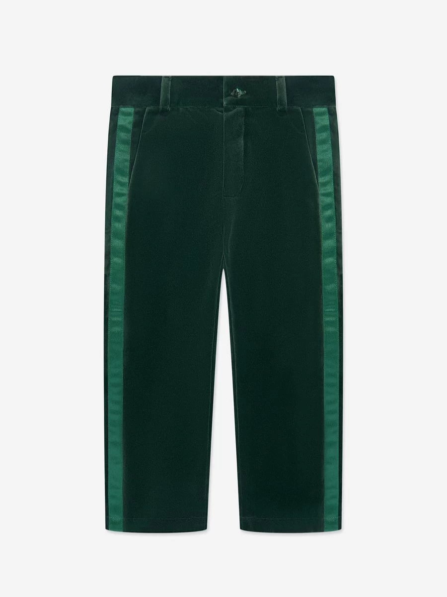 Patachou Boys' Green Cotton Trousers - Comfortable Casual Pants for Kids