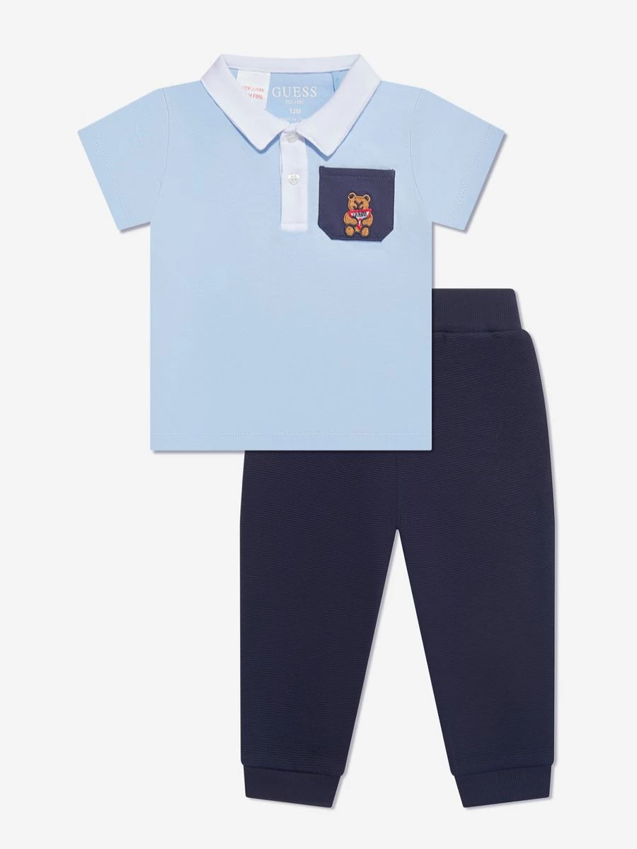 Guess Boys' Blue Jogger Pants Set - Comfortable Athletic Wear for Kids