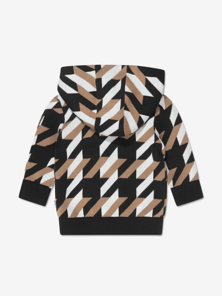 BOSS Baby Boys Black Monogram Zip-Up Hoodie