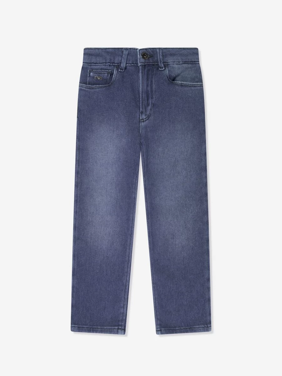 Emporio Armani Boys Slim Fit Blue Jeans for Kids - Stylish & Comfortable Denim Pants