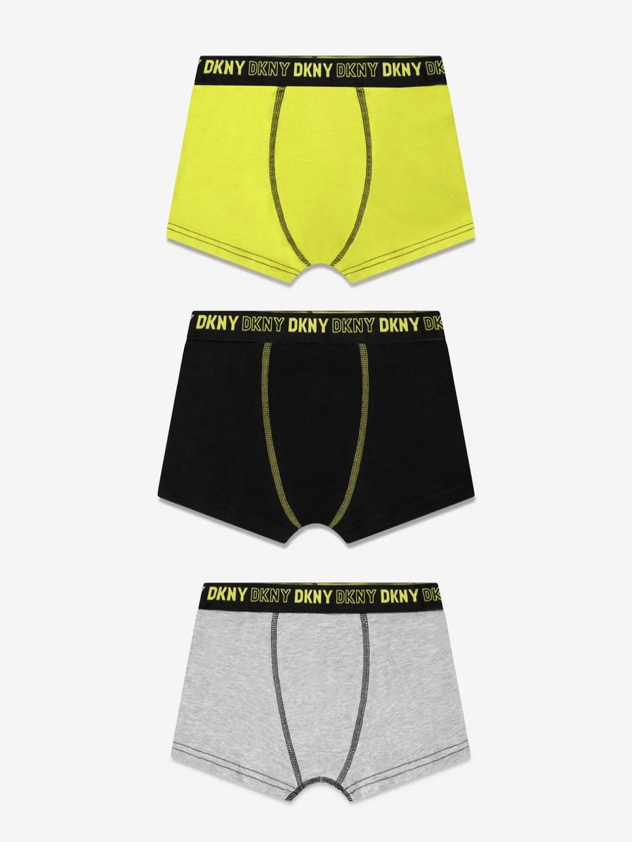 DKNY Boys' 3-Pack Cotton Boxer Shorts - Comfortable Green Underwear Set