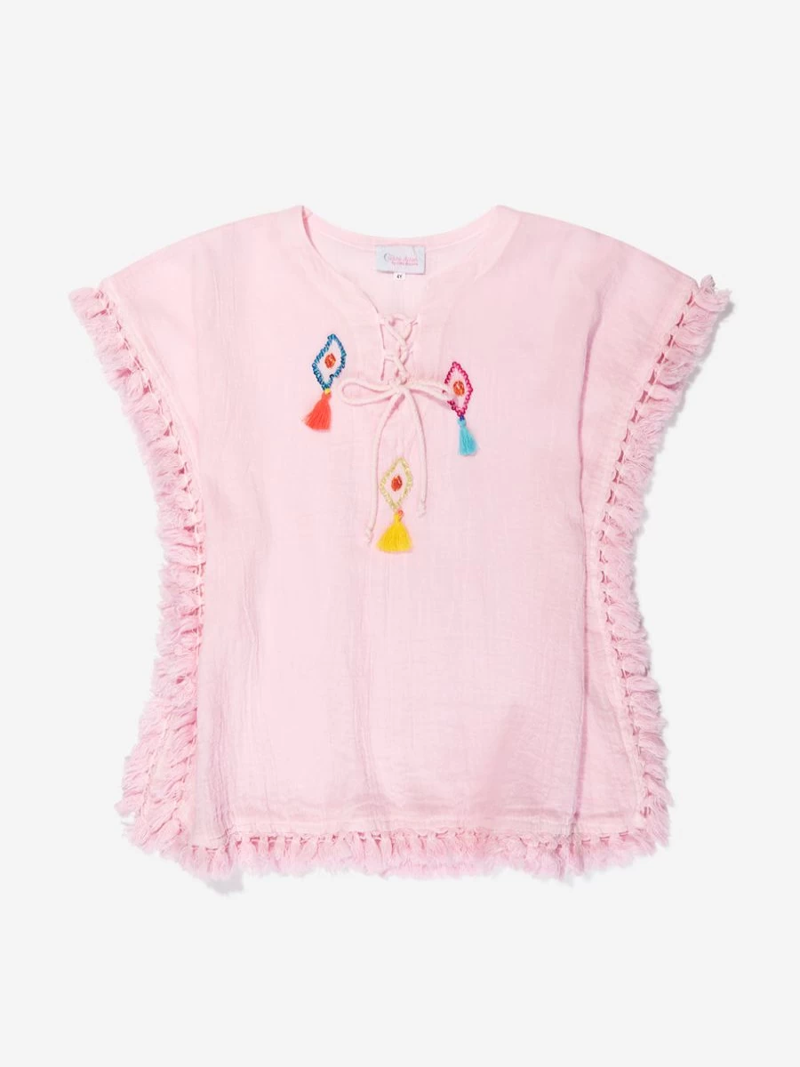 "Selini Action Pink Tassel Kaftan for Teen Girls – Stylish & Comfortable"