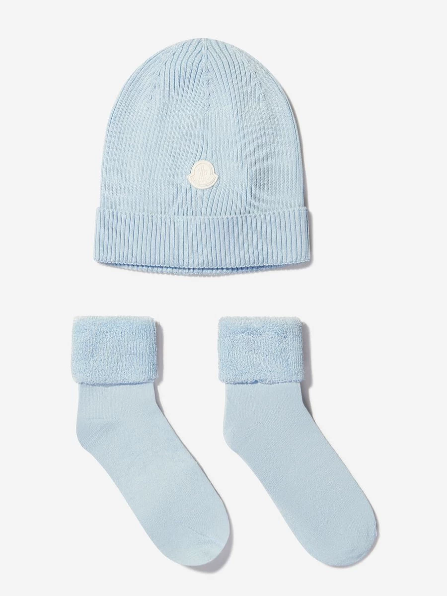 Moncler Enfant Baby Unisex Winter Hat and Socks Gift Set