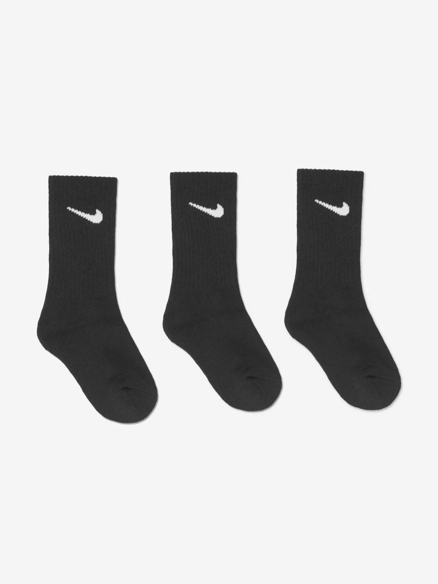 Nike Boys' 3-Pack Black Basic Socks for Everyday Wear