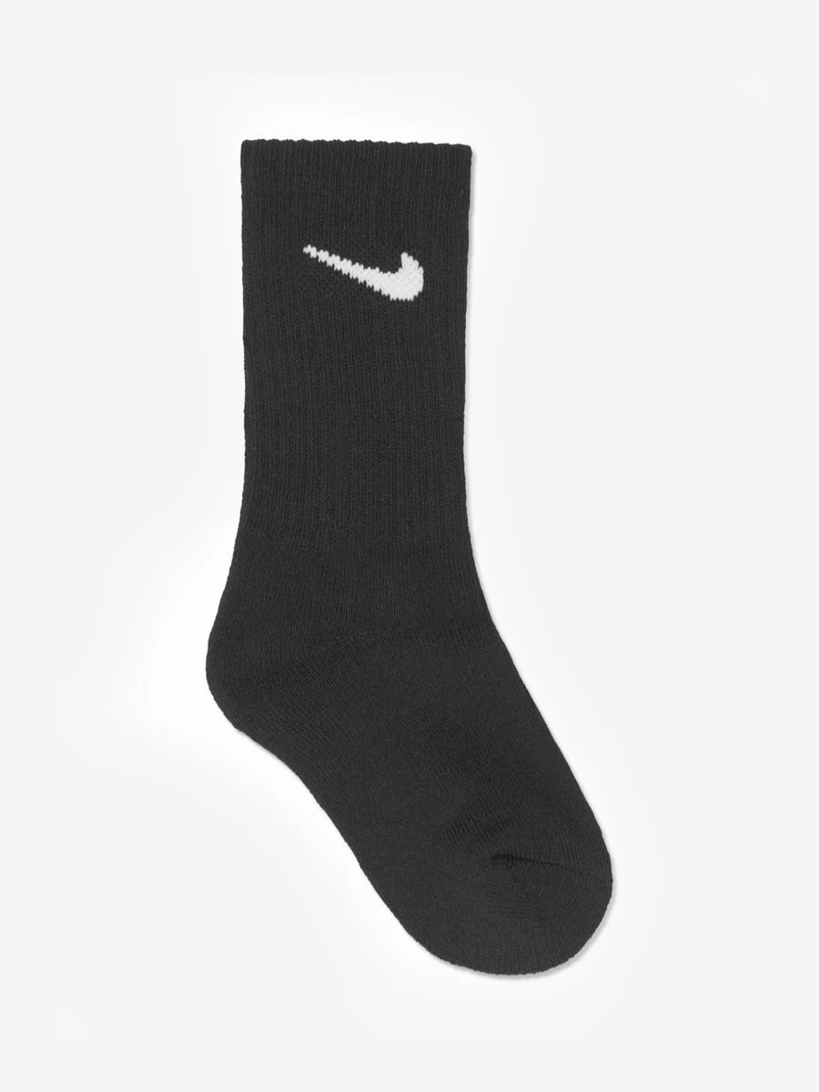 Nike Boys' 3-Pack Black Basic Socks for Everyday Wear
