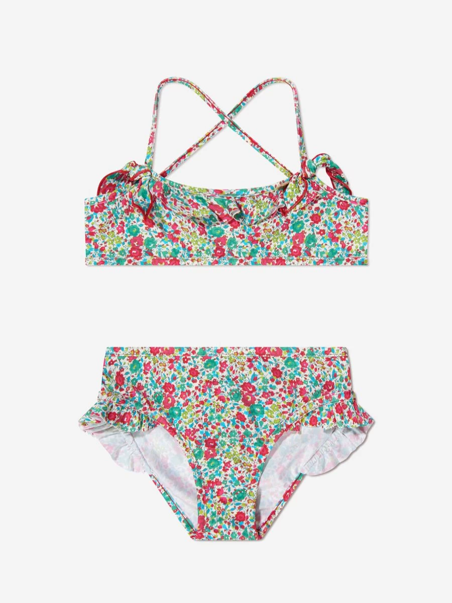 Bonpoint Teen Girls Floral Abigael Bikini Swimwear Mint Green